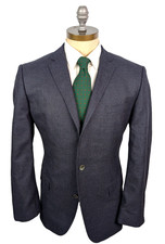 BOSS Hugo Sport Coat Wool Blue Burgundy Tic Dual Vent Sz 44R Extra Slim Fit 42