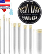 30-Count Premium Hand Sewing Needles, 6 Sizes Embroidery Needles Kit with Thread