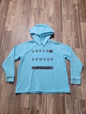 Under Armour Women's Loose Fit Pullover Hoodie XL Blue Threadborne Activewear
