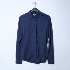 Rhone Slim Fit Commuter Performance Stretch Long Sleeve Woven Shirt Navy Small