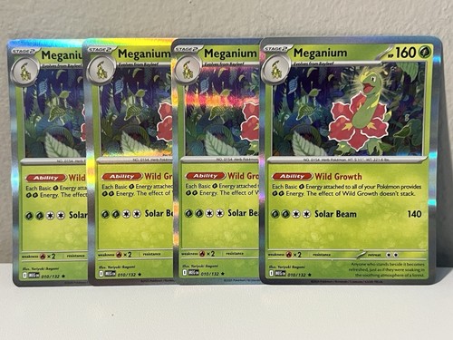 4x Meganium 010/132 x4 - Mega Evolutions - Pokemon TCG - HOLO RARE - Playset