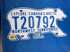 EARLY 2000 S NORTHWEST TERRITORIES LICENSE PLATE  - T20792