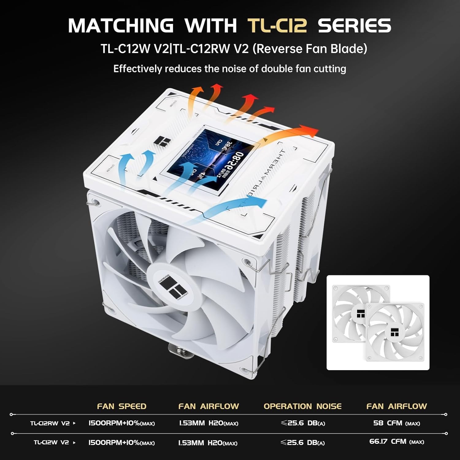 Thermalright Burst Assassin 120 Vision White CPU Cooler Display LCD Screen