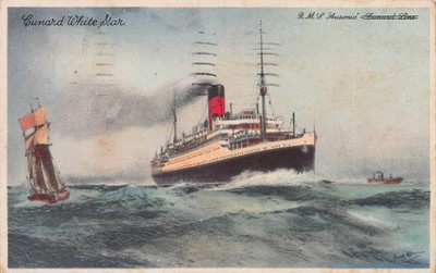 CUNARD WHITE STAR - R.M.S ''AUSONIA'' - 1934 VERSCHICKT ~ EINE ALTE POSTKARTE #253780