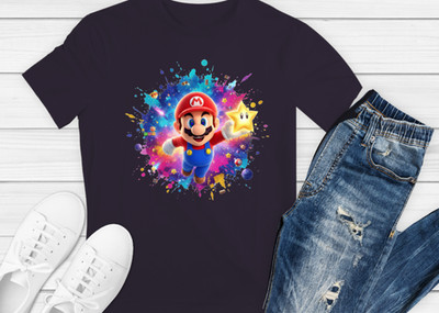 Mario Galaxy T Shirt Unisex T Shirt Weiß Top für Kinder Film Spiel Mode