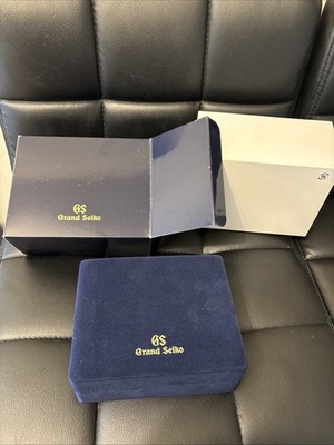 Authentic Grand Seiko Watch Box Case Blue  Great Condition. Inner Outer Full Set