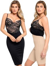 Popilush Built-In Shapewear Corset Style Lace Midi Dress V-neck XL