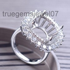 The Luxury Sparkling Ring Semi Mount 14x12mm Cushion Cut Ring Sterling Silver