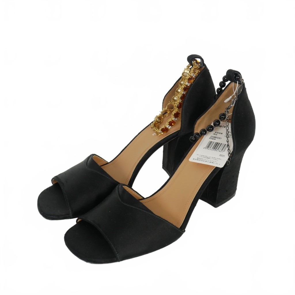 Maison Margiela 23SS Bijou Strap Heel Sandals Satin Damaged