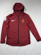 Nike Cleveland Cavaliers Jacket Mens Large Red Hoodie Therma Flex Full Zip NBA