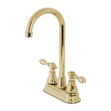 Kingston KB492ACL 4" Centerset High-Arc Bar Faucet Polished Brass