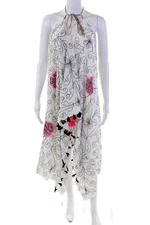 Pool To Party Womens Cotton Printed Sarong Swim Cover Up White Size OS