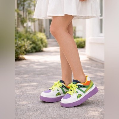 Forever Link Women's Multicolored Chunky Platform Sneakers Size 8.5 New