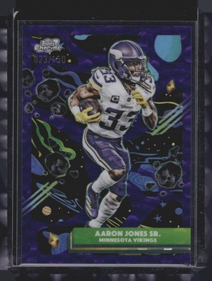 2025 Topps Chrome Cosmic #64 Aaron Jones Purple Nebula Refractor #/150