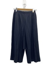 Pleats Please Issey Miyake Wide Pants Black Polyester Size 3 PP81-JF433 EK AIB
