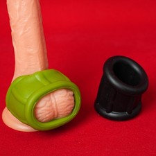 Male-Scrotum-Testicle Squeeze Rings Cage Stretcher Enhancer Delay Ball Men