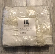 Ivory Color Bed Skirt 45” W X 60” L Bedroom Decor E1D24