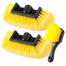 2 Pcs 10 Inch Car Wash Brush Head with Soft Detailing Bristle Flow Yellow
