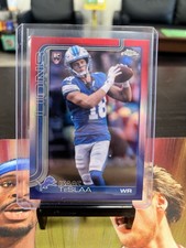 2025 Topps Chrome Football Isaac Teslaa Rookie Red White And Blue #320 JD