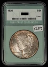 1926 $1 Silver Peace Dollar - BU Semi Key Date - Slab - SKU-X6793