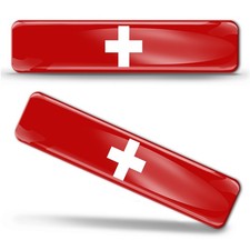 Switzerland Flag 3D Silicone Gel Sticker - EU Made | F 23