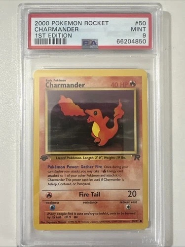 Pokémon 1st Edition PSA 9 Charmander 50/82 Team Rocket Regular