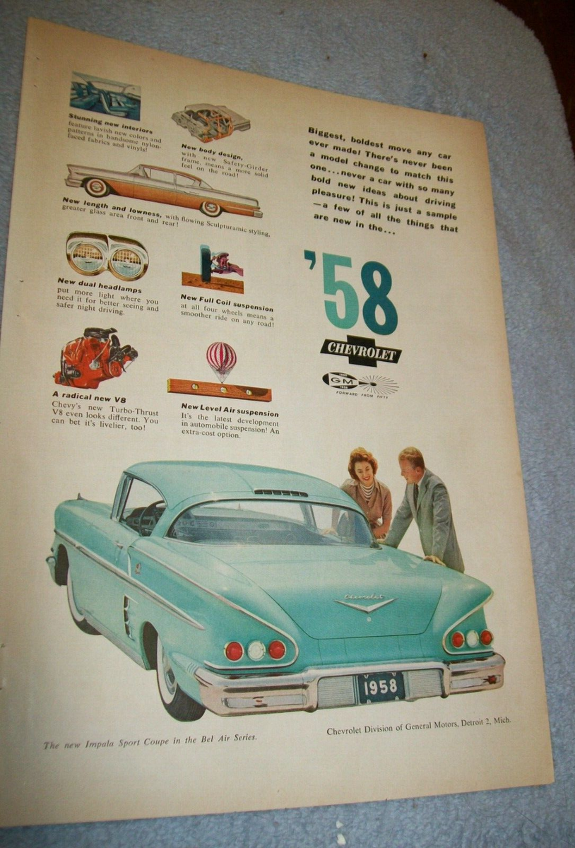 1958 Chevrolet Impala Sport Coupe and features - different color