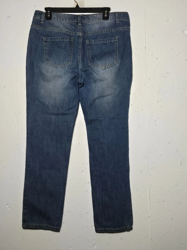 Pantalones de mezclilla Adam Levine para mujer The Boyfriend azul talla 7/8 elásticos informales básicos Foto 2 de 4