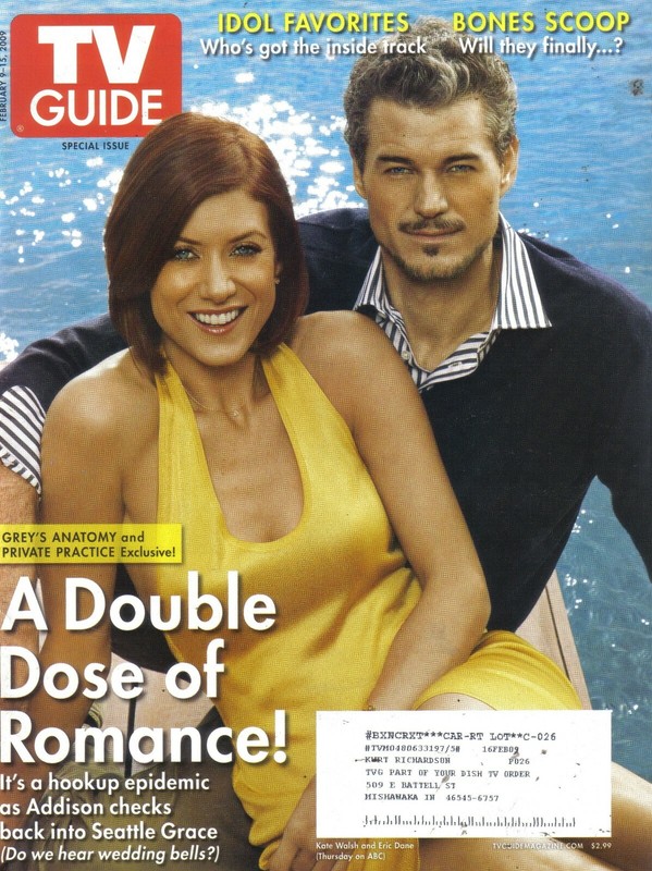 TV GUIDE MAGAZINE 2-9-09 KATE WALSH, ERIC DANE, GREY'S ANATOMY, AMERICAN IDOL