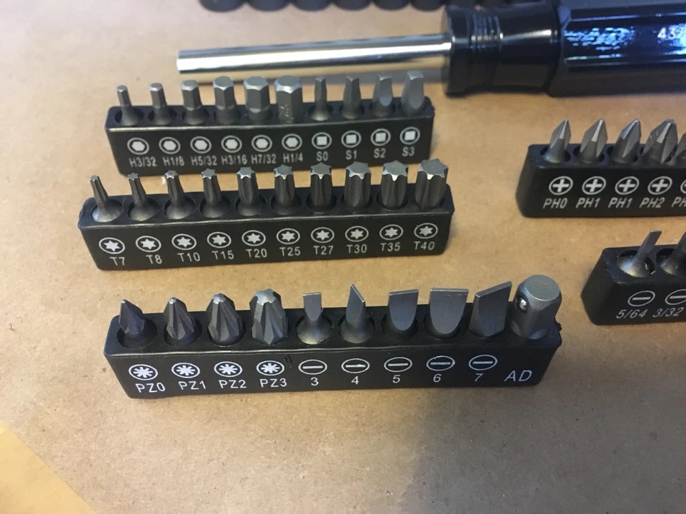 CRAFTSMAN MAGNETIC HANDLE 1/4 IN 43373 NUT DRIVER Bit Set 63 PC Star Square+-Hex - Image 4 of 4