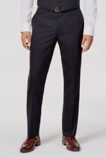Calvin Klein Men's Gray Slim-Fit Windowpane Wool-Blend Suit Pants Size 39W