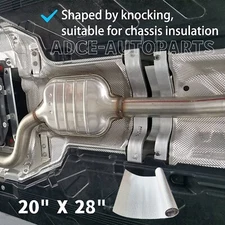 Embossed Aluminum Heat Shield 20'' x 28'' High Temp Thermal Barrier Exhaust Wrap