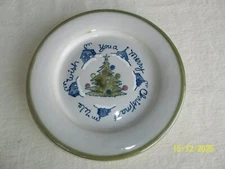 Rare Louisville Stoneware We Wish You a Merry Christmas 9.25” Cookie Plate