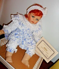 CONNOISSUR COLLECTION HAND CRAFTED PORCELAIN HEAD ARM LEGS DOLL BY SEYMOUR MANN