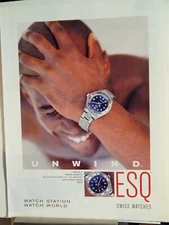 ESQ SWISS WATCHES ORIGINAL 2001 VTG AD