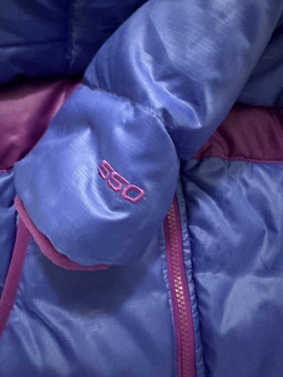 The North Face Girls Kids Puffer Down 550 Reversible Jacket Purple