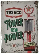 Texaco Tower of Power Metal Sign 17"x12" Licensed Gas Pump Garage Wall Decor