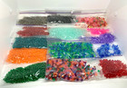 Beads Lot Arts and Crafts Assorted Colors Approx 1lb Red Green Blue Purple Black