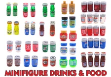 Specialty printed BEER, SODA & FOOD for Minifigures using LEGO® brand bricks