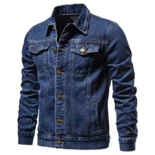 Red Label Men's Premium Casual Faded Denim Jean Button Up cotton slim Fit Jacket