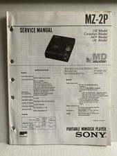 Original SONY MZ-2P Service Manual 78 Pgs Portable Minidisk Recorder MD Walkman