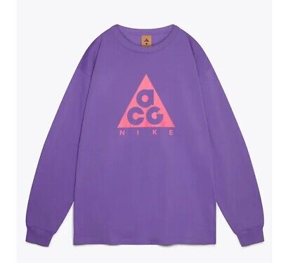 Nike ACG Men's Long-Sleeve T-Shirt Space Purple/Lotus Pink BQ3457-567 Size  XS | eBay