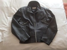 Hardly Worn Outer Edge Black Real Leather Jacket Woman Size 14
