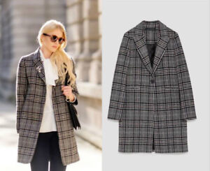 checked coat zara