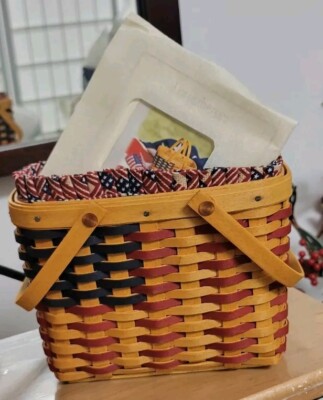 J.W. Longaberger Miniature Collectors Club Flag Basket