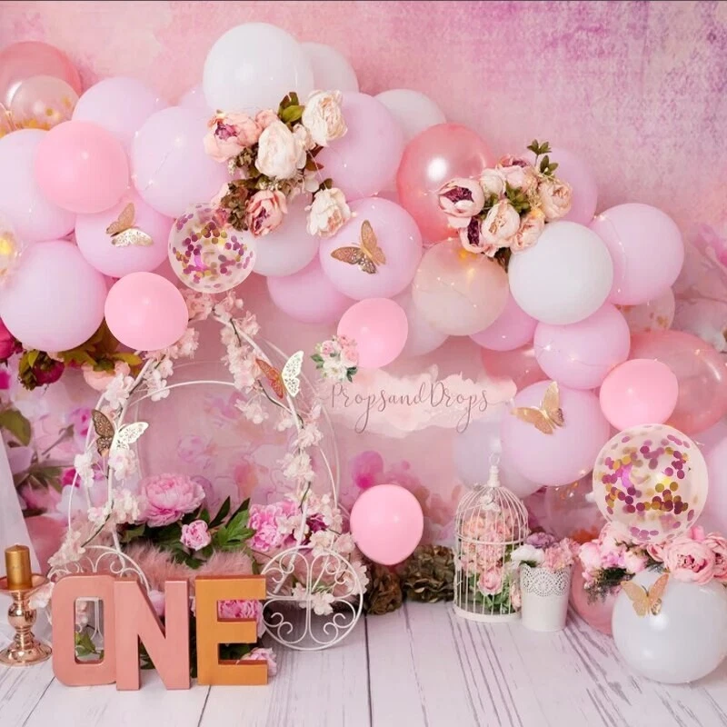 Pink Roes Gold ARCH SET + Garland HELIUM 100pcs Balloons BABY SHOWER Wedding UK - Изображение 2 из 3