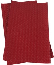 Basket Weave FAUX LEATHER SHEET 8.75" x 12" WHOLESALE 1061302 Red Embossed
