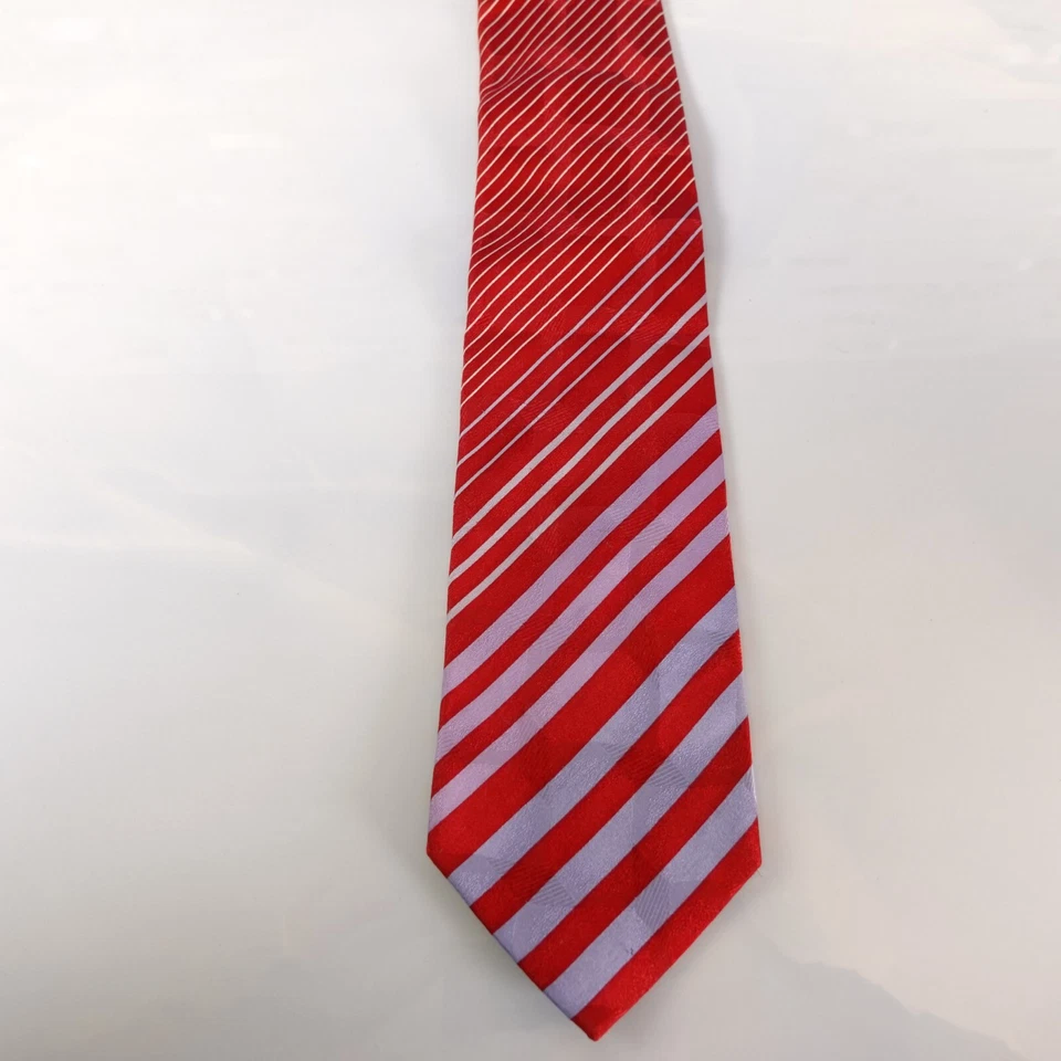 Corbata a Rayas Rojas Para Hombres Clásica Preppy Corbata Traje Vestido Prendas de Carrera GRANT THOMAS Foto 4 de 4