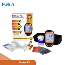 FORA 6 Plus 6-in-1 Glucose Cholesterol Uric Acid Meter w/ Strips