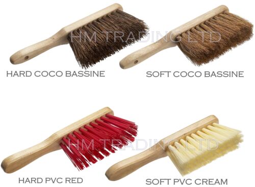 Hand Brush Floor Sweeper Garden Soft/Hard Bristles Broom Handle Cleaner Sweeper - Picture 1 of 7